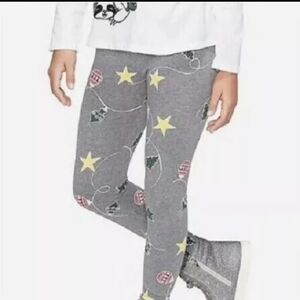 Girls Christmas Printed Leggings Trees Stars Ornaments
